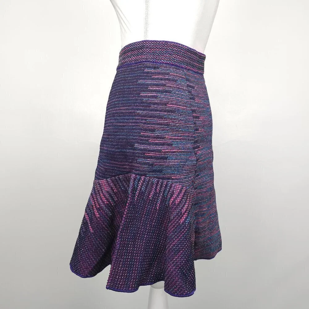 M Missoni Multi Color Trumpet Knit Mini Skirt